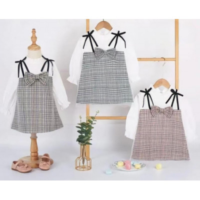 Dress sample of wave pita on chest - dress anak perempuan (ONLY 6PCS)
